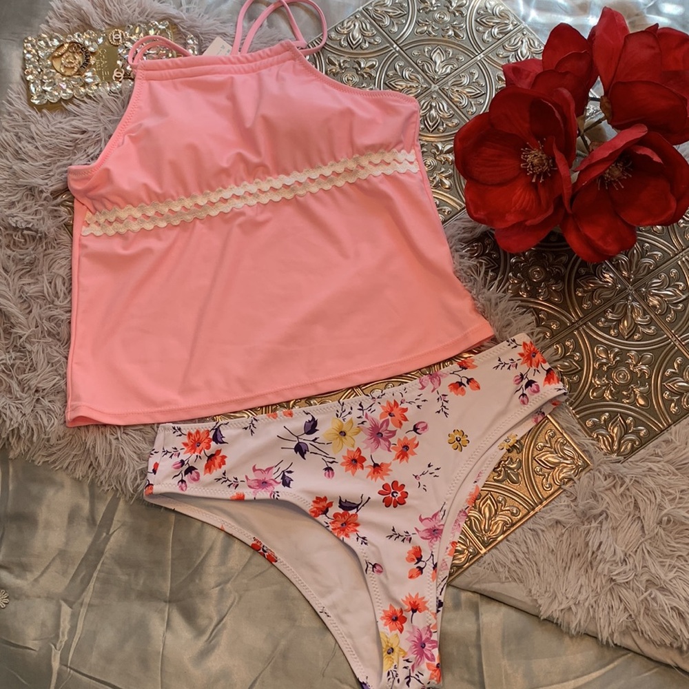 🌹beachsissi • Tankini 2 Piece Floral Print Swimsuit Bikini Set